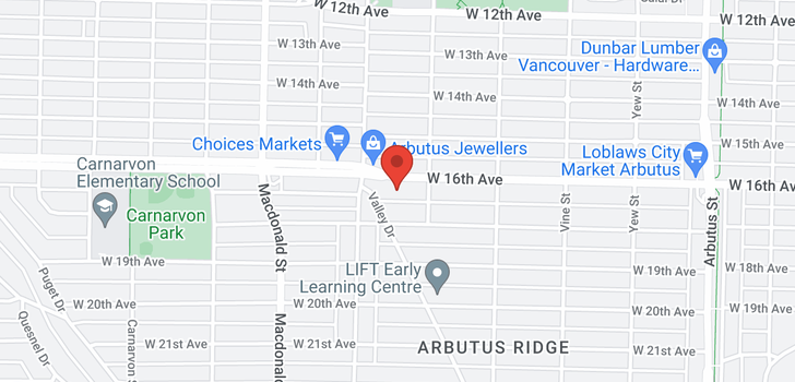 map of 2556 W 16TH AVENUE
